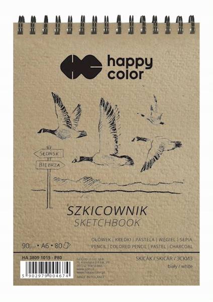 Szkicownik na spirali A6/80K 90g Happy Color Ptaki