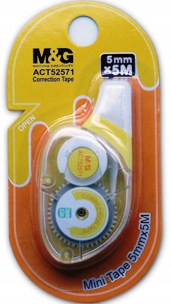 korektor w taśmie mini M&G 5mm*5m żółty