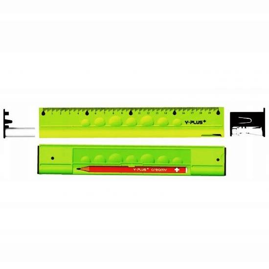 Linijka 20cm wielofunkcyjna Y-Plus+ zielona