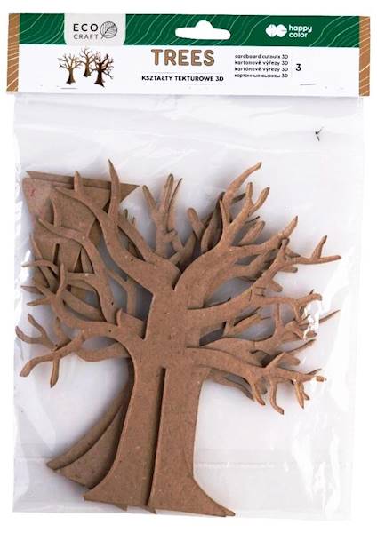 Zestaw kształtów tekturowych 3D Trees 3szt