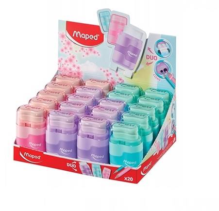 Temperówka Maped z gumką Connect pastel 2 otwory B
