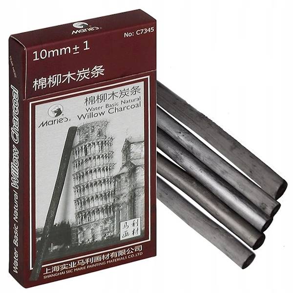 węgiel rysunkowy Maries 10mm 5szt.