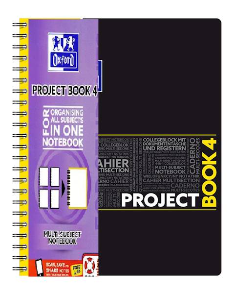 Kołozeszyt A4+ 100k kratka Oxford ProjectBook Żół