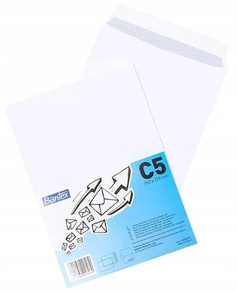 Koperta biała C-5 HK 162*229 (opak. 25szt.) Bantex