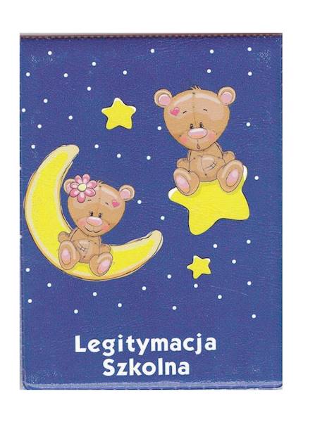 okładka na legitymację szkolną nadruk Misie nocą