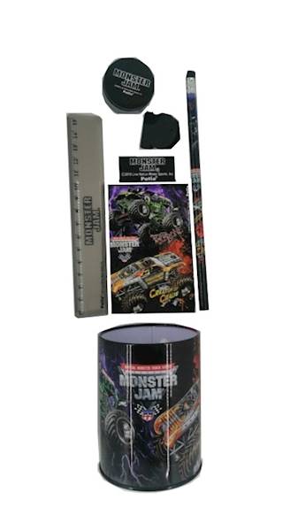 Zestaw przyborów szkolnych w puszce Monster Jam