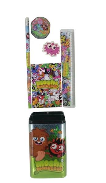 Zestaw przyborów szkolnych w puszce Moshi Monsters