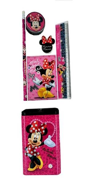 Zestaw przyborów szkolnych w puszce Mouse Minnie