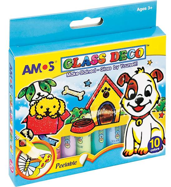 farby witrażowe 10 kol. 10,5 ml AMOS Glass Deco