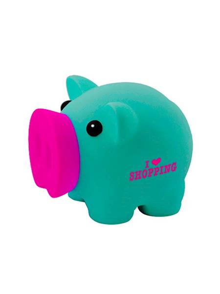 Skarbonka Świnka mini I LOVE SHOPPING morska