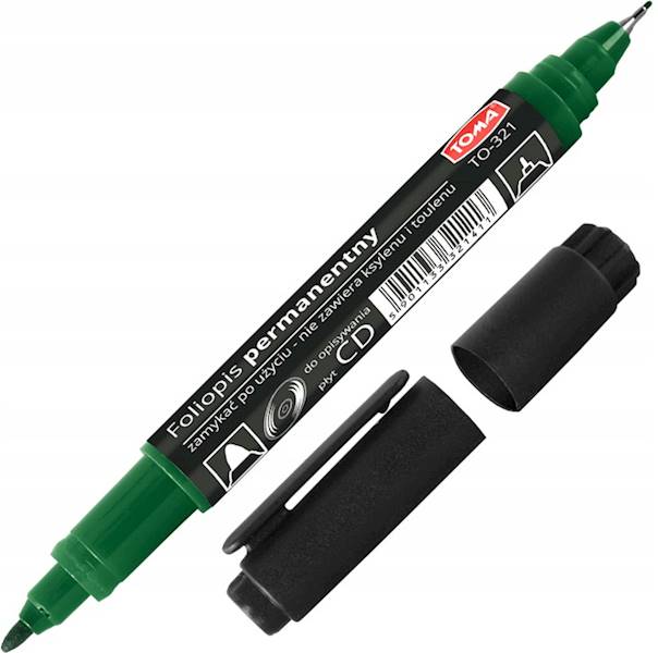 Marker do płyt CD OHP dwustronny zielony TOMA