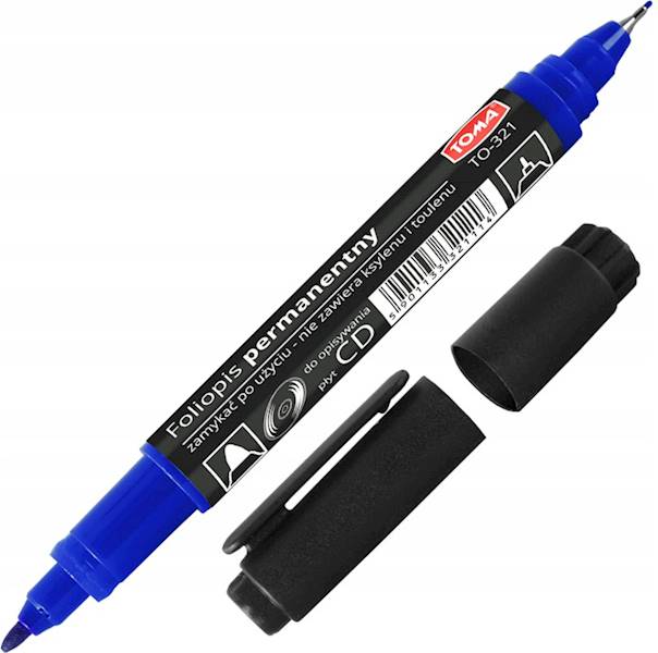 Marker do płyt CD OHP dwustronny niebieski TOMA 