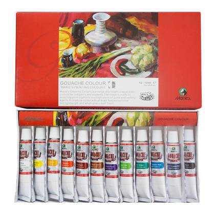farby gwasze Maries 12kol. 12ml