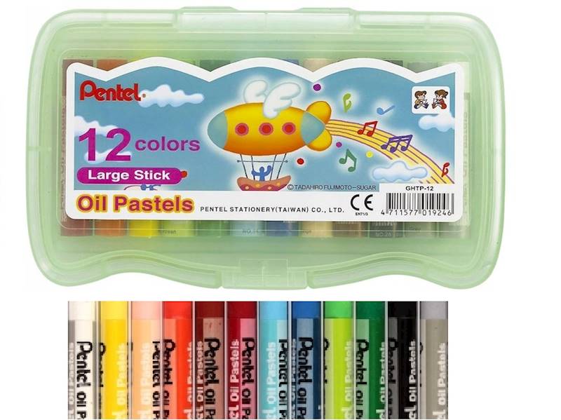 Kredki pastele olejne 12 kolorów w pudełku Pentel 