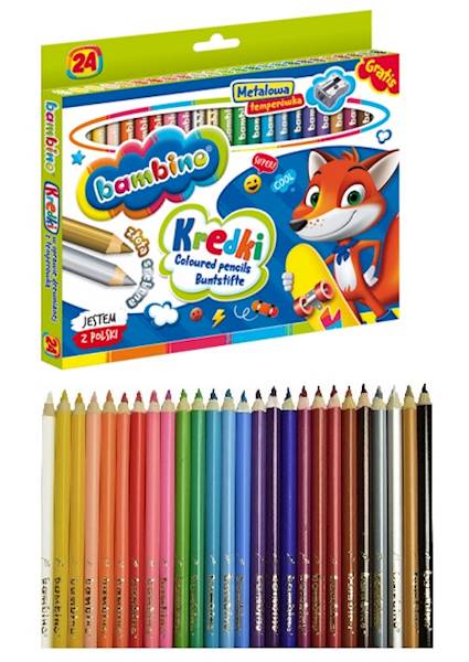 Kredki bambino 24 kol. Majewski w drewnie Lisek