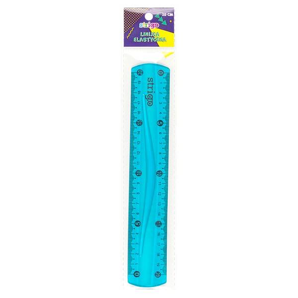 linijka 20cm elastyczna niebieska STRIGO