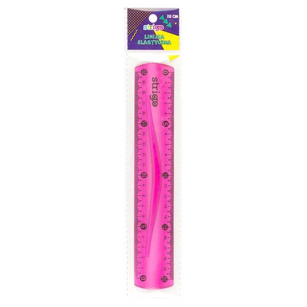 linijka 20cm elastyczna różówa STRIGO