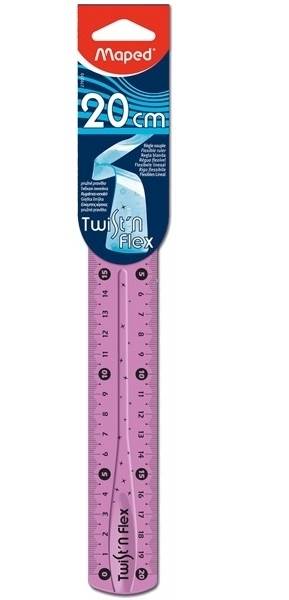 linijka 20cm Maped Twist'n Flex różowa