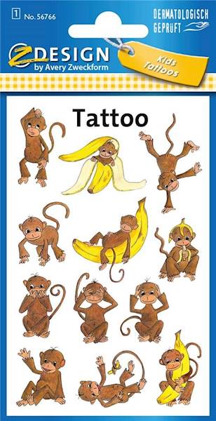 Tatuaże zmywalne - Kids Tattoo Małpki ZDESIGN