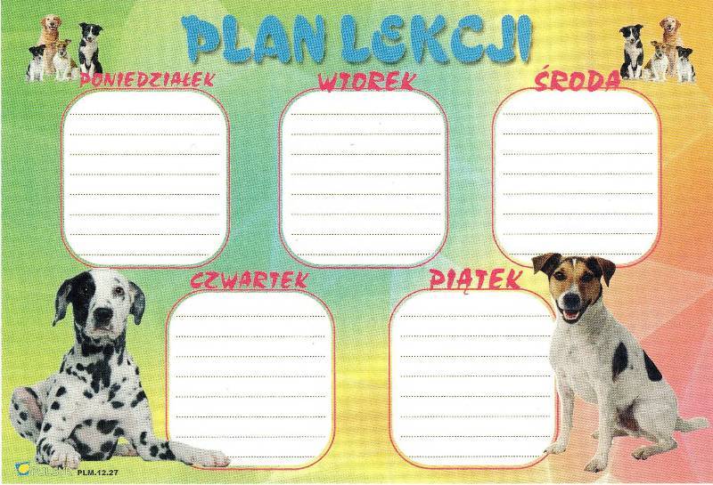 Plan lekcji samoprzylepny A6 Psy