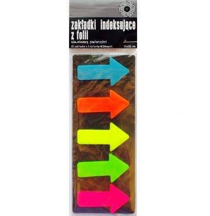 Zakładki indeksujące PET neon 5 kol. po 25szt.