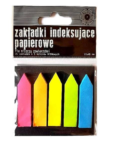 Zakładki indeksujące papierowe neon 5 kol. x25szt.