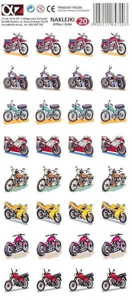 Naklejki Alfika i Zetki 20 Motocykle