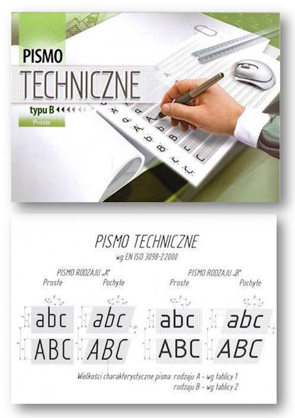 Pismo techniczne blok A4 Kreska typu B proste