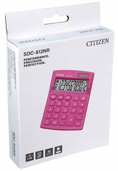 Kalkulator CITIZEN biurowy SDC-812NR Różowy