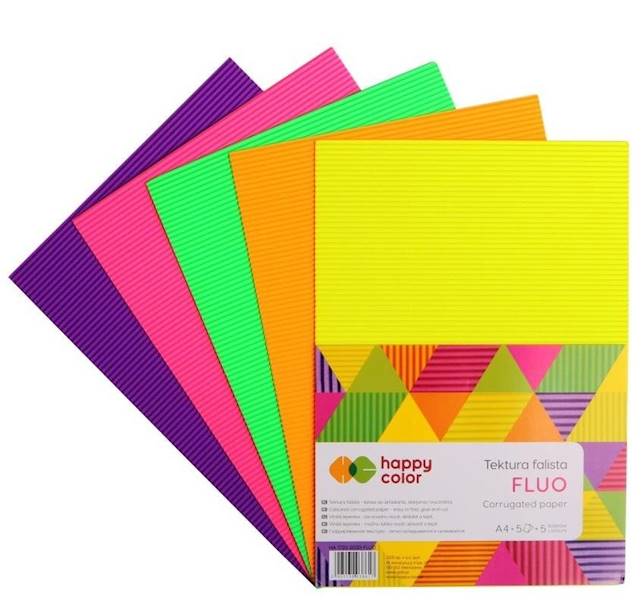 Tektura falista A4 5 arkuszy Fluo Happy Color