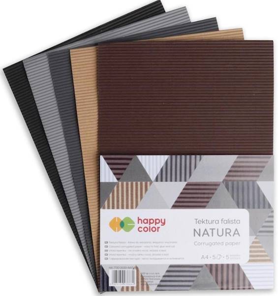 Tektura falista A4 5 arkuszy Natura Happy Color