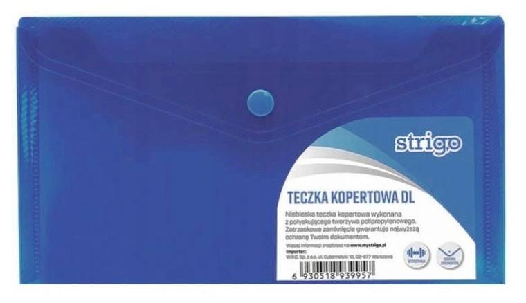 Teczka kopertowa DL PP Strigo niebieska