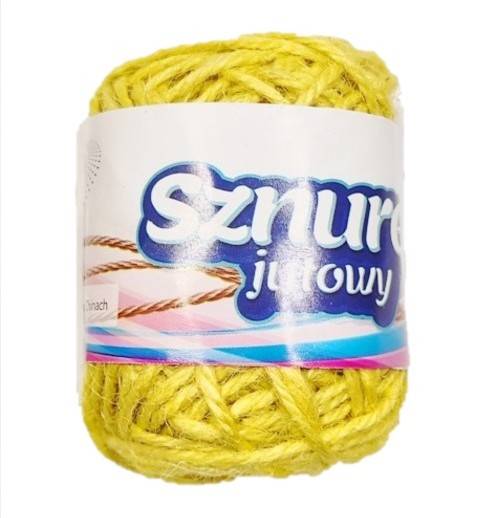 sznurek florystyczny jutowy 20m żółty cytrynowy