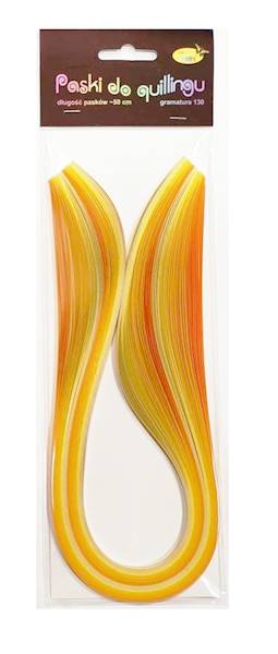 paski do quillingu  3mm 100szt 50cm żółte
