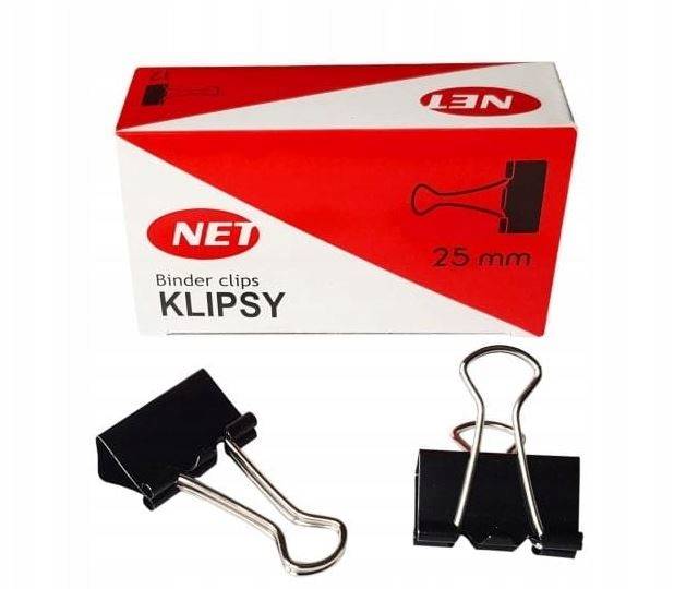 klip biurowy NET 25mm (opak.12szt.)
