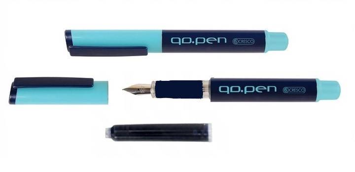 pióro szkolne ze stalówką Cresco GO PEN Color nieb
