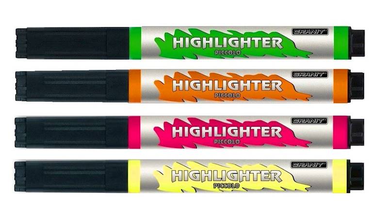 Marker zakreślacz GRANIT Fluor Piccolo. KPL 4szt.