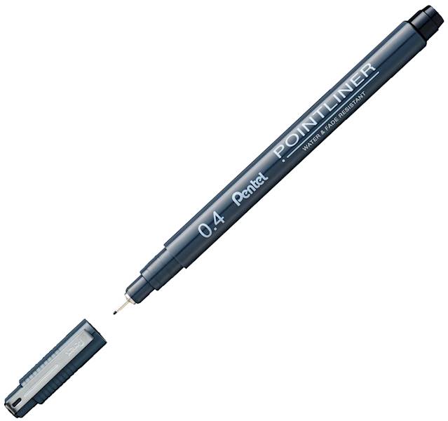 Cienkopis kreślarski Pentel Pointliner 0,4 czarny