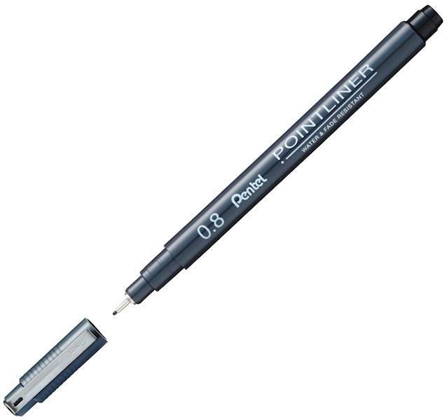 Cienkopis kreślarski Pentel Pointliner 0,8 czarny