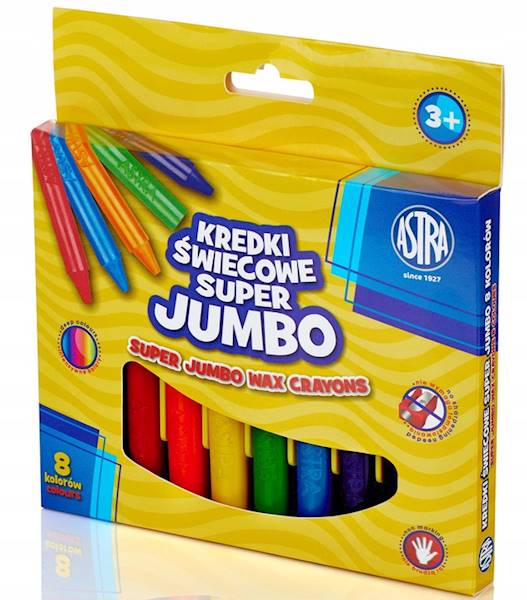 Kredki świecowe 8 kolorów JUMBO Astra