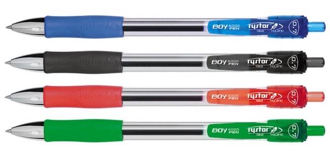 Długopis Rystor Boy Pen 6000 0,7 mix kol. 4szt.