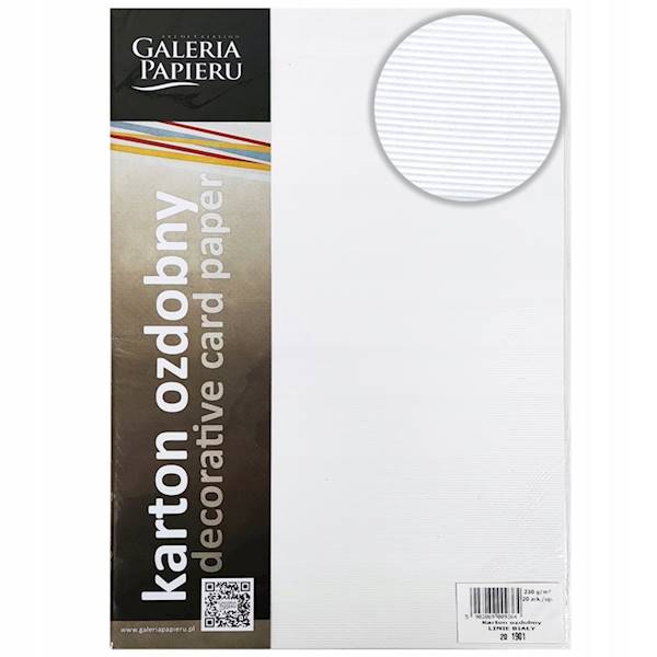 Karton ozdobny GP LINIE biały 230g 20 arkuszy