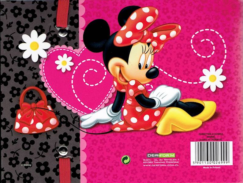 pamiętnik DERFORM z gumką Minnie Mouse