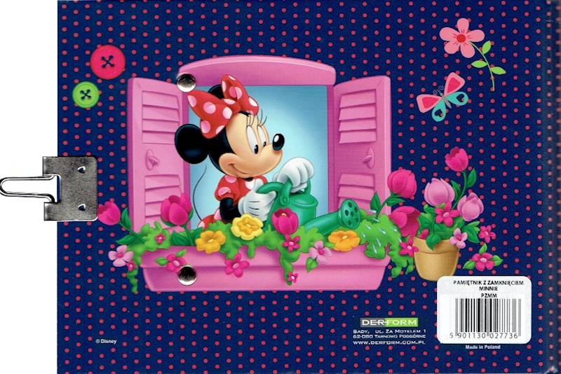 pamiętnik DERFORM spiralny z kłódką Minnie Mouse