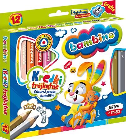 Kredki bambino 12 kol. Majewski w drewnie T Zając