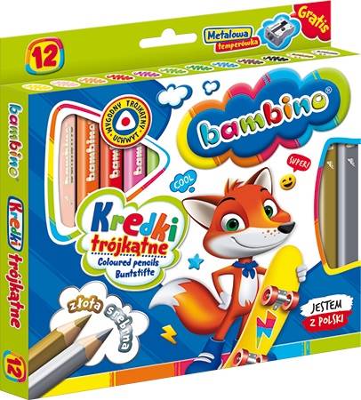 Kredki bambino 12 kol. Majewski w drewnie T Lisek