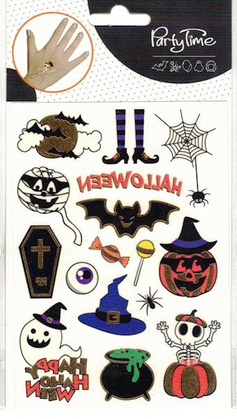 Tatuaże halloweenów Party Time Nietoperz Pajęczyna