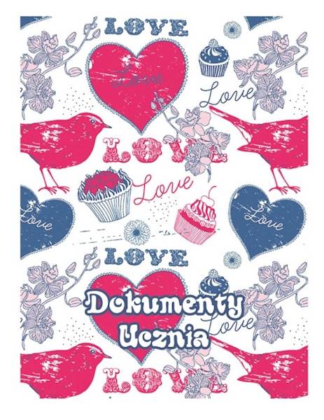 Okładka na legitymację szkolną z nadrukiem Love