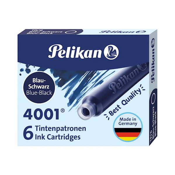 Naboje Pelikan krótkie niebiesko-czarne TP/6szt. 