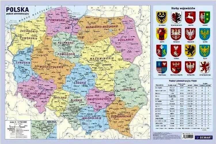 Podkładka na biurko Polska Podział Administracyjny